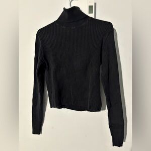 Black Ribbed Long Sleeve Sweater